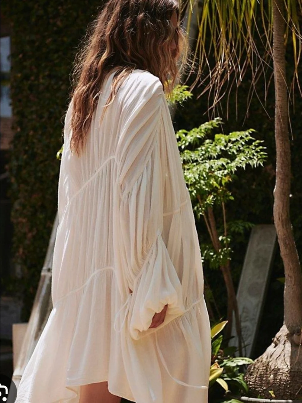 Free People Juliet Duster / White  Cream Flowy Top / Jacket - Picture 2 of 4